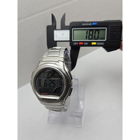 Casio Wave Ceptor Radio Controlled Digital Watch Alarm World Time New Battery - Picture 6 of 12